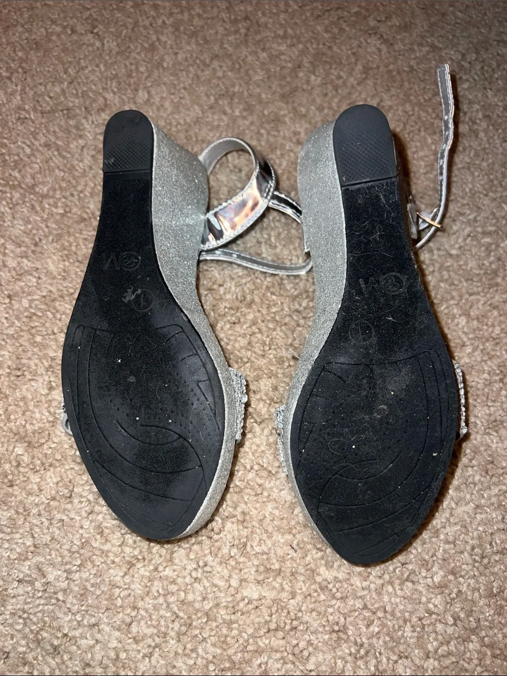 CCM Silver Girls Dress Sandals with Sparkle